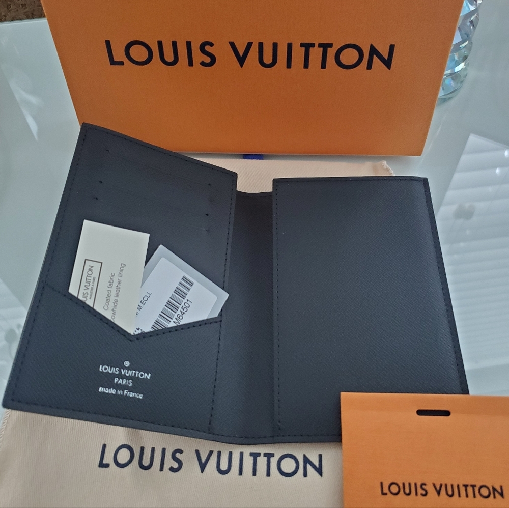 Louis Vuitton Black Leather Passport Holder